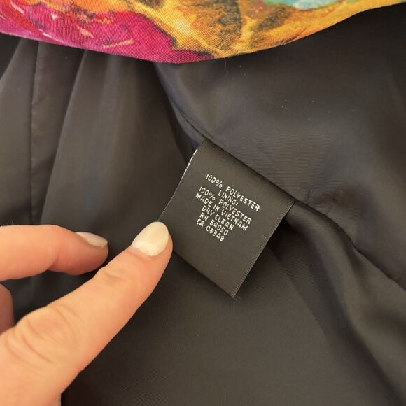 Kasper Separates Womens Size 6 Career Bright Colorful Floral Blazer Jacket - Picture 7 of 8